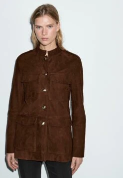 Massimo Dutti SAFARI - Leather Jacket - Brown