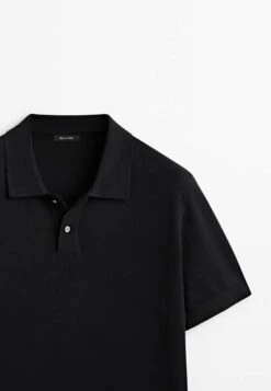 Massimo Dutti Short Sleeve - Polo Shirt - Black -Massimo Dutti Shop 56c869ac4ea142c3aa0bb68d449ffa3a