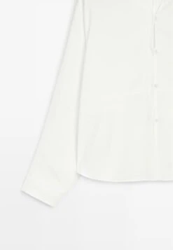 Massimo Dutti STAND COLLAR WITH FRONT SEAM - Button-down Blouse - Beige -Massimo Dutti Shop 56ca76e2c0f34e02954de465bbb1a9b5