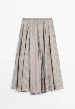 Massimo Dutti STRIPED FLARED MIDI - A-line Skirt - Grey 18 Massimo Dutti STRIPED FLARED MIDI - A-line Skirt - Grey -Massimo Dutti Shop 56e2197a6f244340ba6567160e3711c3