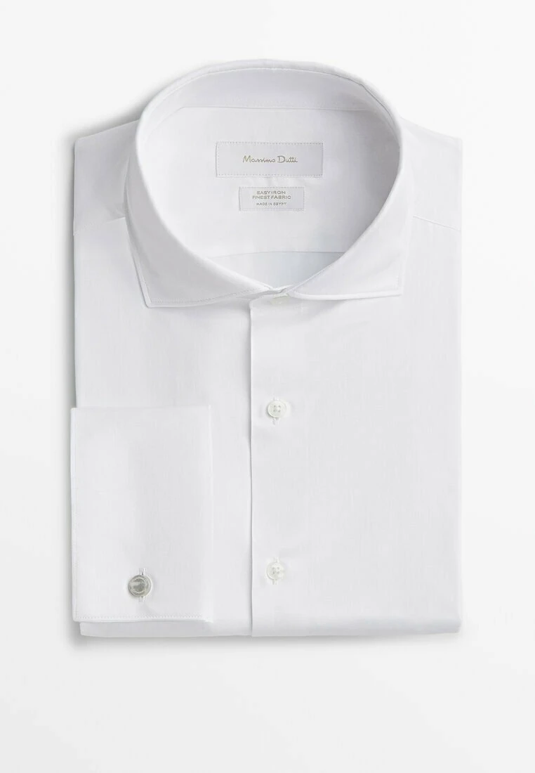 Massimo Dutti With Double Cuffs- Formal Shirt - White 12 Massimo Dutti With Double Cuffs- Formal Shirt - White - Image 10