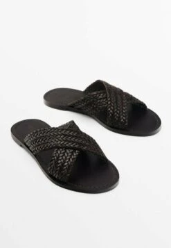 Massimo Dutti Crossover Vamp Plaited- Mules - Brown -Massimo Dutti Shop 56f801f296c84d1e99743fa3b56031bd