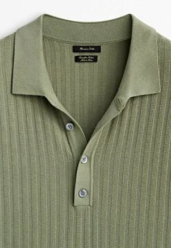 Massimo Dutti Vertical Textured - Polo Shirt - Khaki -Massimo Dutti Shop 5709ea32cf944887952b0538067eed5b