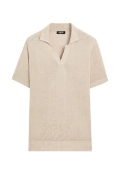 Massimo Dutti V-NECK SHORT SLEEVE - Polo Shirt - Beige -Massimo Dutti Shop 5722a7812834415391f7a004c2159de9