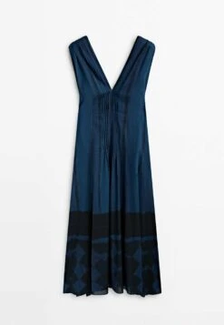 Massimo Dutti Printed With Pintuck Details - Day Dress - Dark Blue -Massimo Dutti Shop 57332adff9eb4b2abc3a1c1ba37f9228