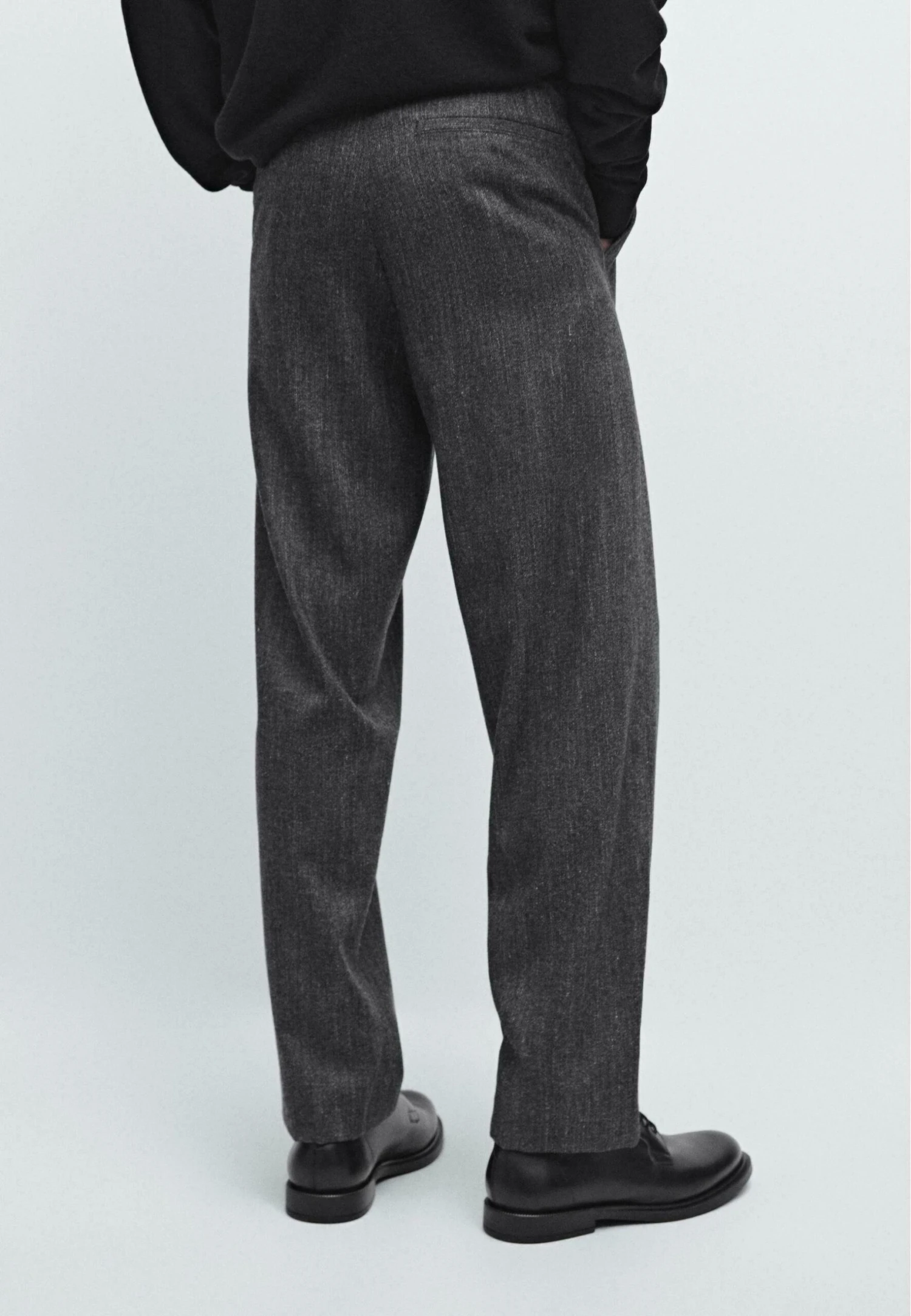 Massimo Dutti STRAIGHT-LEG - Trousers - Dark Grey 5 Massimo Dutti STRAIGHT-LEG - Trousers - Dark Grey - Image 3
