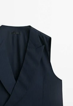 Massimo Dutti Pinstripes Super - Suit Waistcoat - Blue/Black Denim -Massimo Dutti Shop 579d7b85e40748faaf9ada3e3d8b6b98