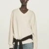 Massimo Dutti OVERSIZE V-NECK WITH LONG SLEEVE - Jumper - Beige -Massimo Dutti Shop 57b65e7c4e8346f7ab6d4b8ab99051a8