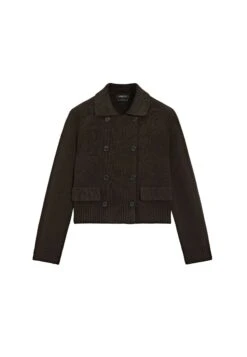 Massimo Dutti BUTTONED DOUBLE-BREASTED - Cardigan - Dark Brown -Massimo Dutti Shop 57e1713ea2cc4b4eb60337e11e93c204