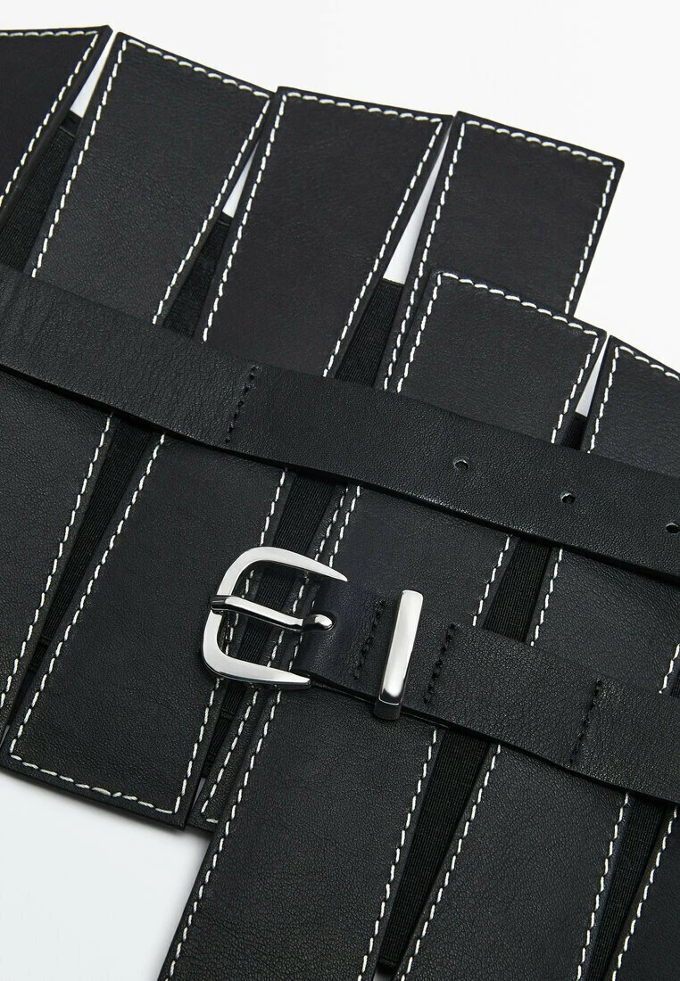 Massimo Dutti Studio - Sash With Topstitching Pieces- Waist Belt - Black 9 Massimo Dutti Studio - Sash With Topstitching Pieces- Waist Belt - Black - Image 7
