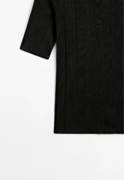 Massimo Dutti SHORT SLEEVE WITH RIBBED DETAIL - Polo Shirt - Black -Massimo Dutti Shop 5823a64487d6454a8640be13a69c25ac