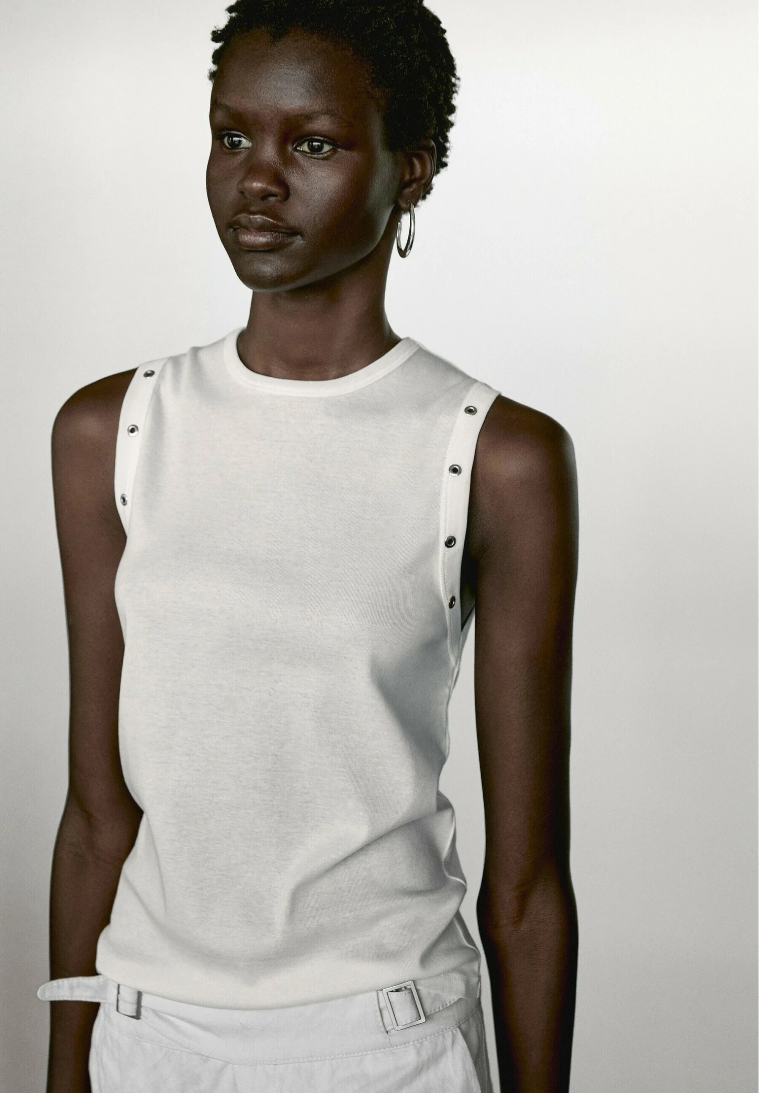 Massimo Dutti CREW NECK WITH EYELET DETAIL - Top - White 3 Massimo Dutti CREW NECK WITH EYELET DETAIL - Top - White