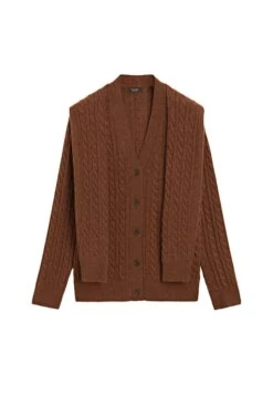 Massimo Dutti BUTTONED LONG SLEEVE WITH - Cardigan - Brown -Massimo Dutti Shop 582fa0fc66ad4f3ba6f9060a0ca17f1e