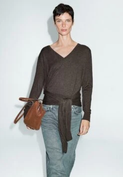 Massimo Dutti WITH MULTIWAY SLEEVES - Jumper - Dark Brown