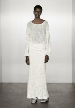 Massimo Dutti BALLOON SLEEVE WITH BOWS - Jumper - White