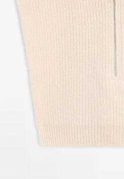 Massimo Dutti CHEST WITH ZIP - Jumper - Sand -Massimo Dutti Shop 5891326145d6443fb2874c5dbc4a7868