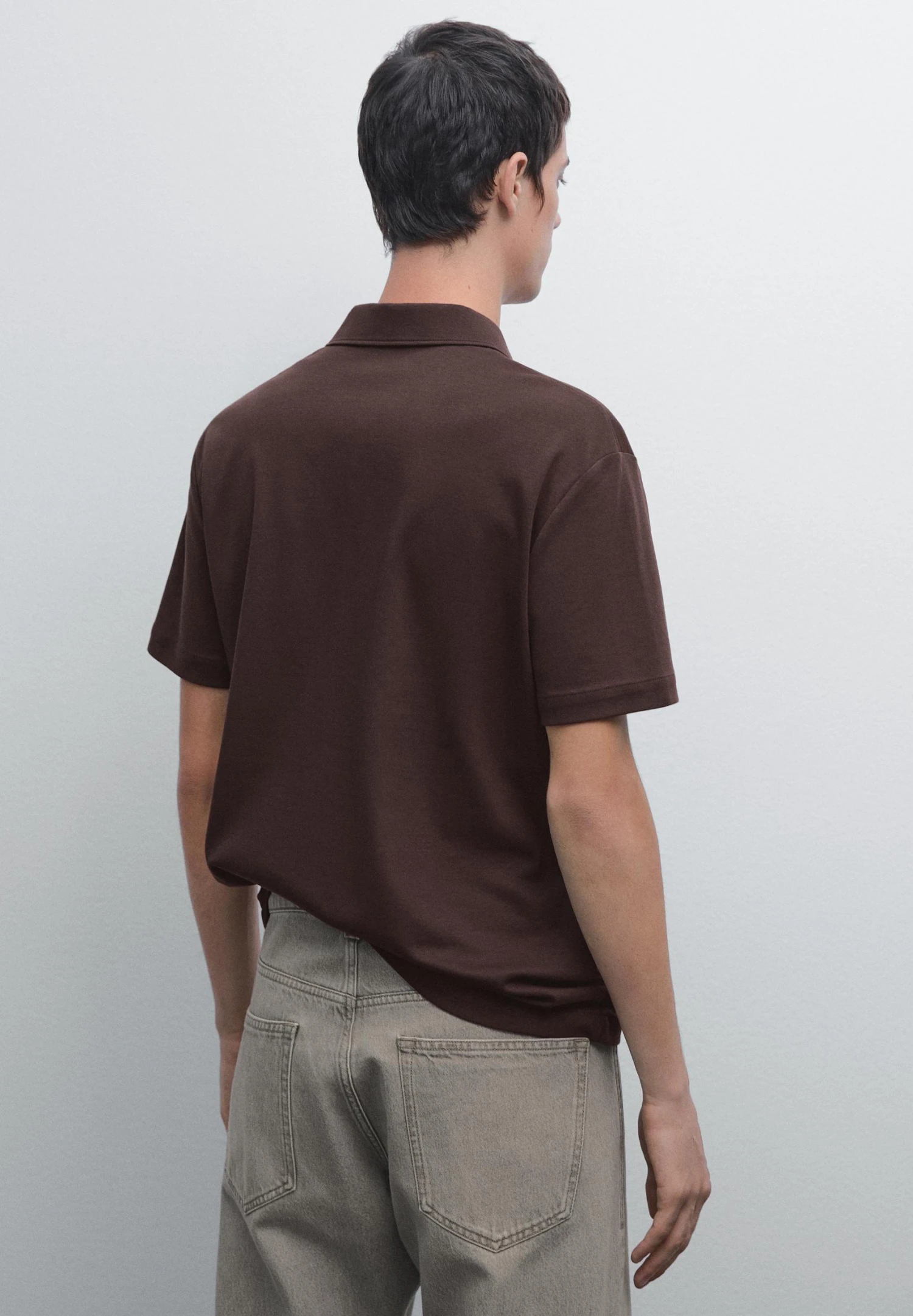 Massimo Dutti SHORT SLEEVE POLO NECK - Polo Shirt - Bordeaux 5 Massimo Dutti SHORT SLEEVE POLO NECK - Polo Shirt - Bordeaux - Image 3