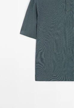 Massimo Dutti WIDE SHORT SLEEVE POLO COLLAR - Polo Shirt - Blue -Massimo Dutti Shop 58d27e85f181401eb488509516cfbd34