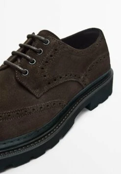 Massimo Dutti Split Brogues - Lace-Ups - Mottled Dark Brown -Massimo Dutti Shop 58df099502d942b2b67a8eb98c19cbb7