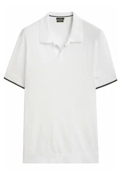 Massimo Dutti Contrast Short Sleeve- Polo Shirt - White -Massimo Dutti Shop 5924b14682604318b310bfb3fea73fed