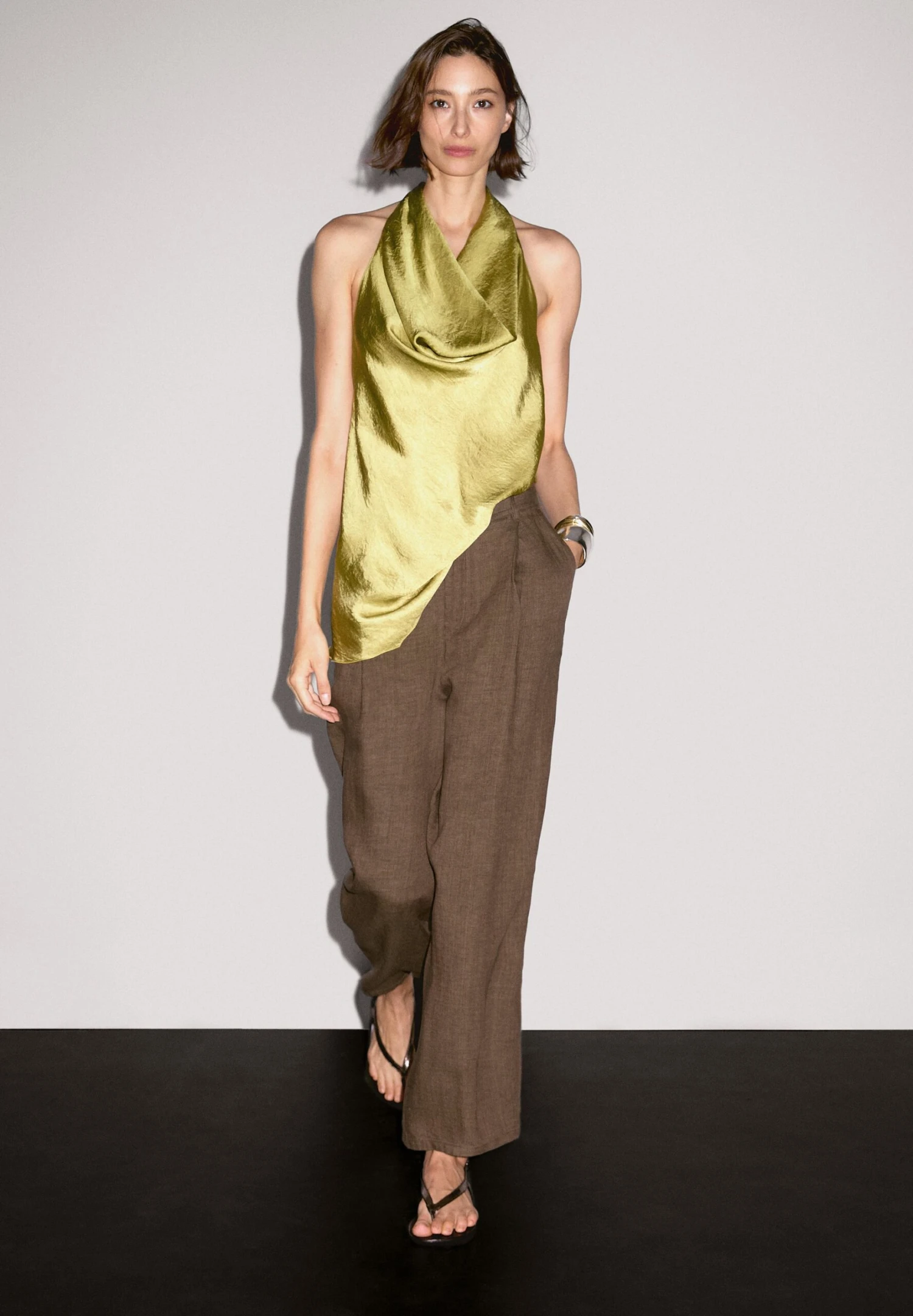 Massimo Dutti WIDE-LEG - Trousers - Beige 4 Massimo Dutti WIDE-LEG - Trousers - Beige - Image 2