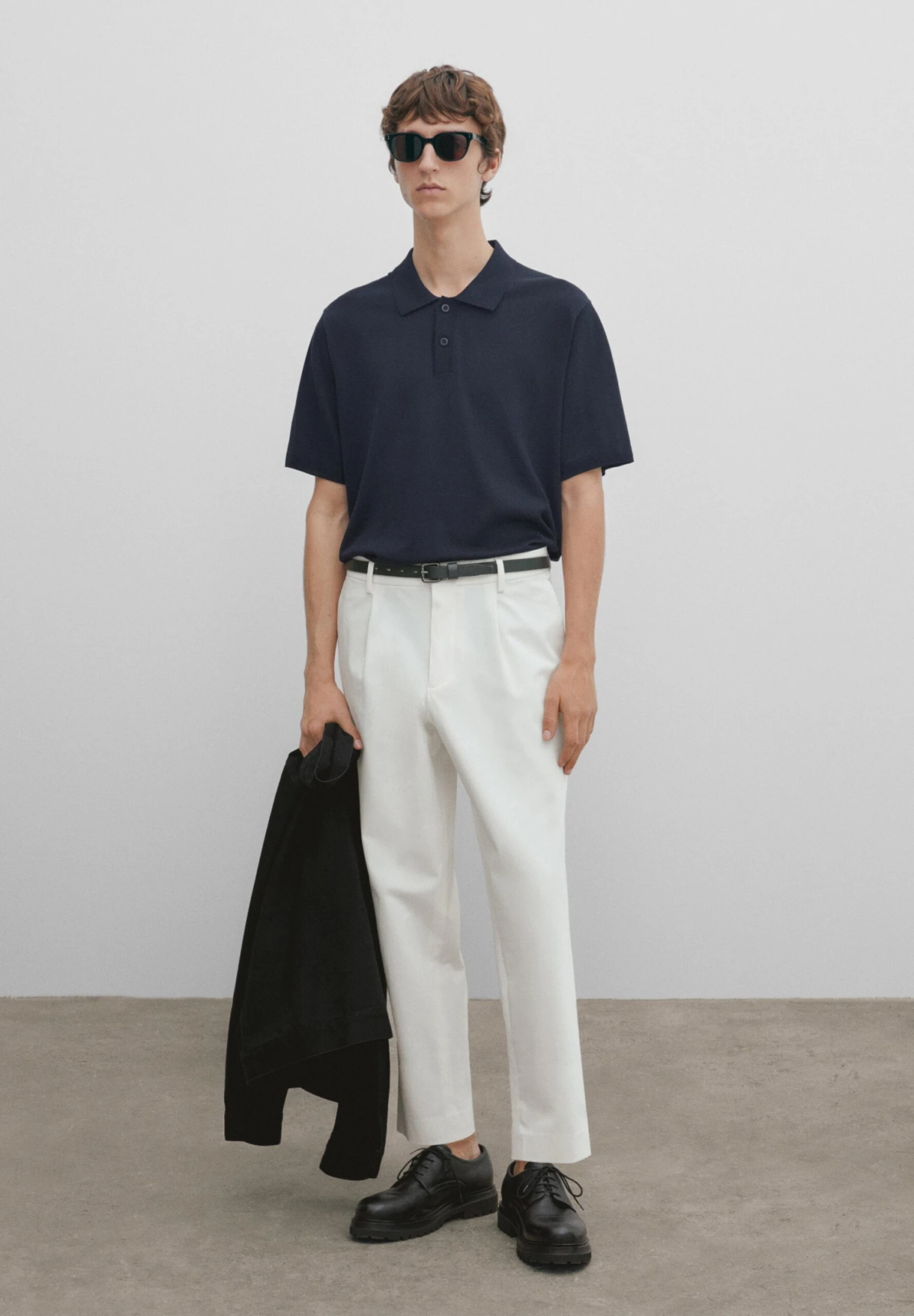 Massimo Dutti Studio - Blend - Polo Shirt - Blue/Black Denim 4 Massimo Dutti Studio - Blend - Polo Shirt - Blue/Black Denim - Image 2