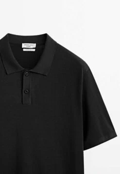 Massimo Dutti Studio - Blend - Polo Shirt - Black -Massimo Dutti Shop 59c2316b9f5f4f0c926213740a934d45