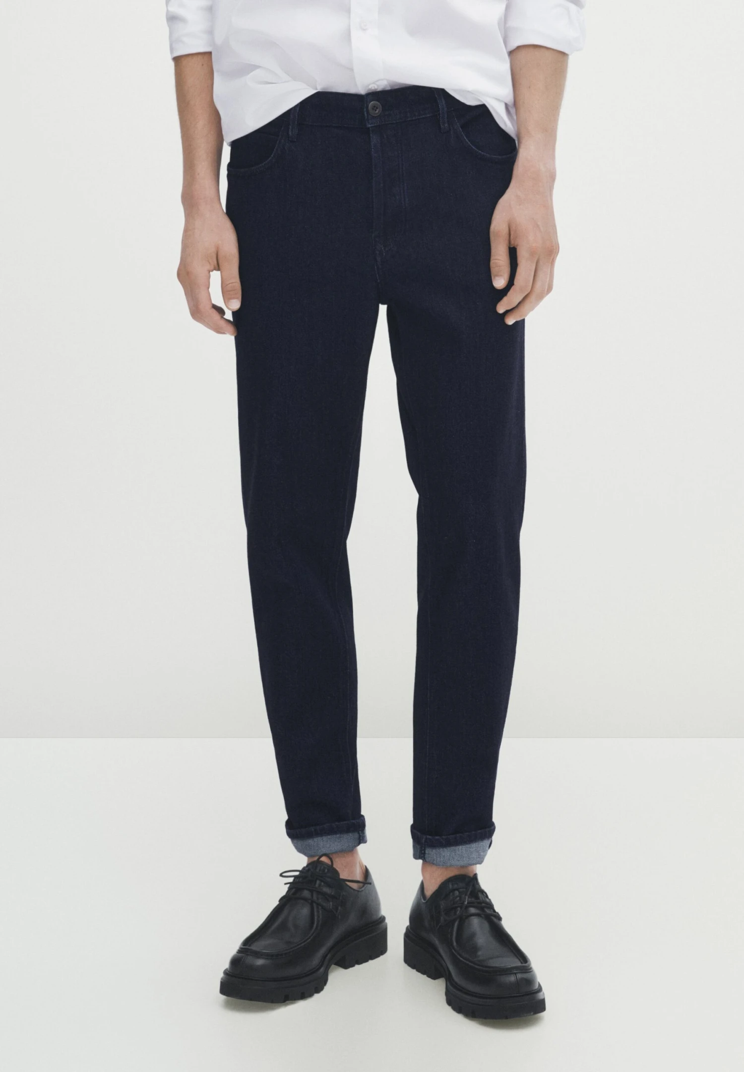 Massimo Dutti Rinse Wash Co-Ordinated - Jeans Tapered Fit - Blue 3 Massimo Dutti Rinse Wash Co-Ordinated - Jeans Tapered Fit - Blue