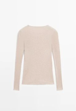 Massimo Dutti Long Sleeved Top - Beige -Massimo Dutti Shop 5a2a7fed811840e9a4ca3be524a3f39e