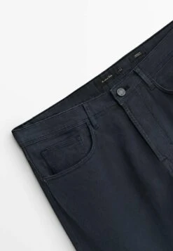 Massimo Dutti Tapered Fit Textured - Trousers - Dark Blue -Massimo Dutti Shop 5a3626f2d4cd426f88449ad0099b93a6