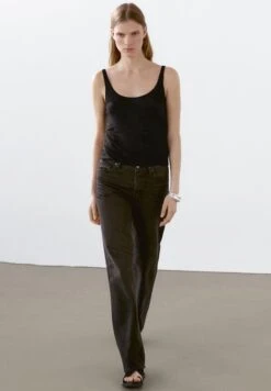 Massimo Dutti STRAPPY CREW NECK - Top - Black