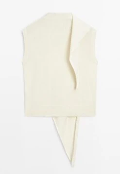 Massimo Dutti V-NECK WITH SCARF - Jumper - Beige -Massimo Dutti Shop 5a58f4d7fda64bc69771075a6b35ce17 1