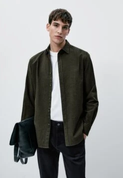 Massimo Dutti Regular Fit Check - Shirt - Dark Green