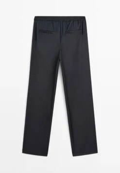 Massimo Dutti DART WITH ELASTIC WAISTBAND - Trousers - Dark Blue -Massimo Dutti Shop 5a915b179811421599cdaa8f1100c952