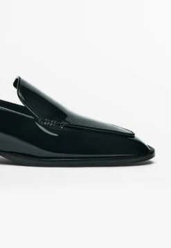 Massimo Dutti Square-Toe - Slip-Ons - Black -Massimo Dutti Shop 5a9c163d8e1a4328b15ae0e2d334ead4