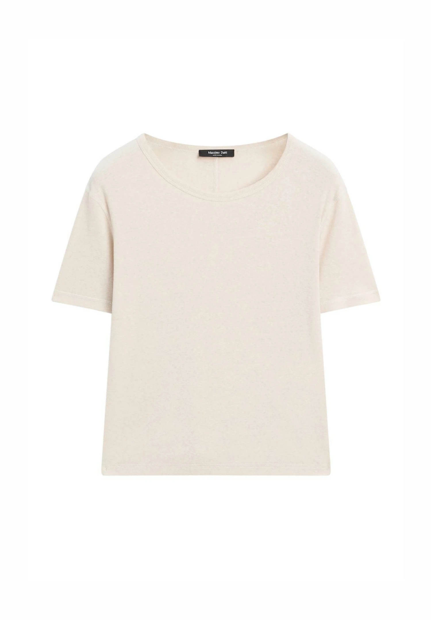 Massimo Dutti FADED CREW NECK - Basic T-shirt - Stone 7 Massimo Dutti FADED CREW NECK - Basic T-shirt - Stone - Image 5