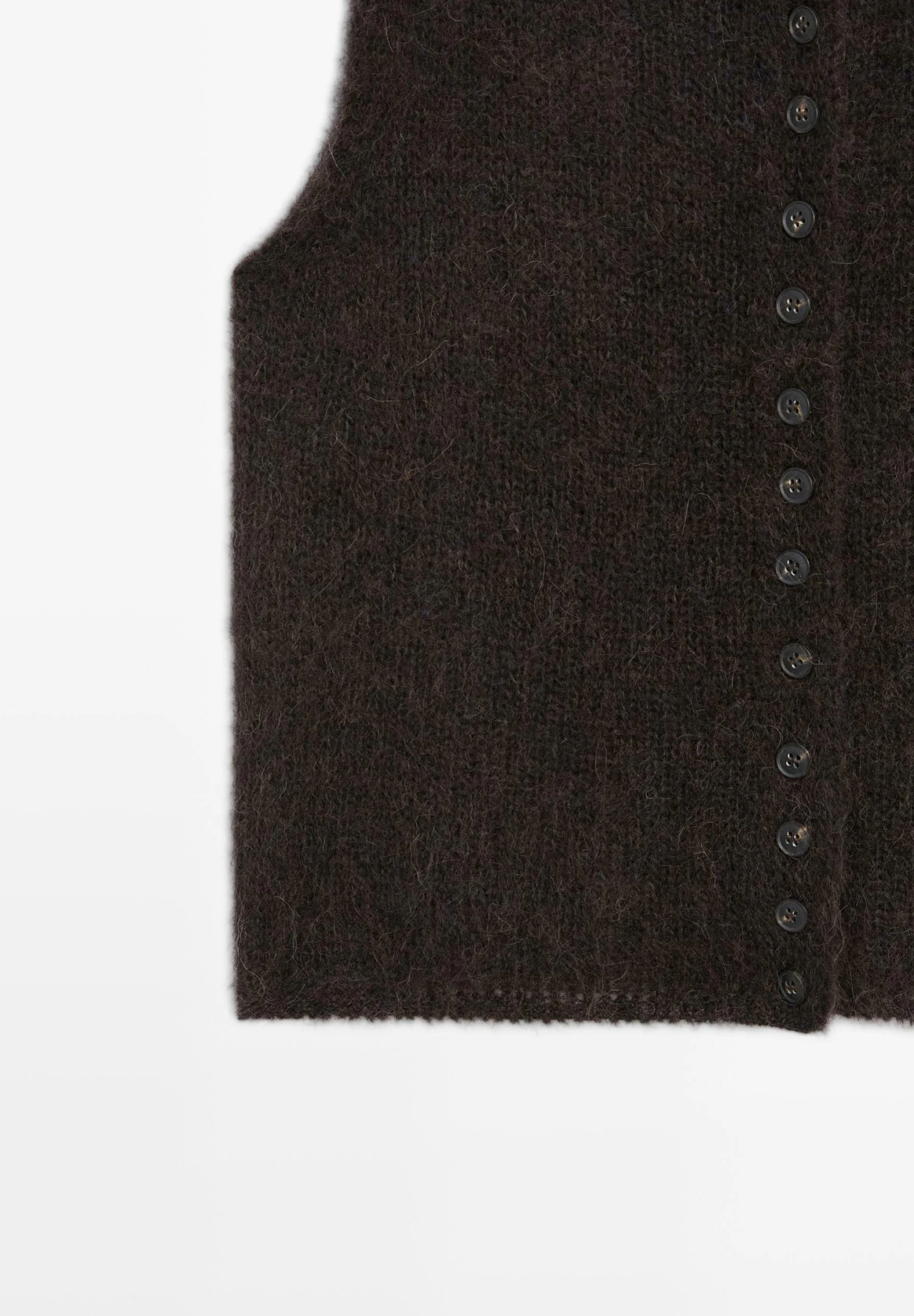 Massimo Dutti SLEEVELESS CREW NECK WITH BUTTONS - Waistcoat - Mottled Dark Brown 9 Massimo Dutti SLEEVELESS CREW NECK WITH BUTTONS - Waistcoat - Mottled Dark Brown - Image 7