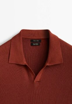 Massimo Dutti Vertical-Textured Micro - Polo Shirt - Mottled Red -Massimo Dutti Shop 5b4349b0a4ab4f9b81e9e2c7be4762ad