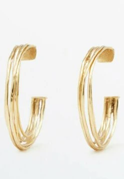 Massimo Dutti Textured Multi - Earrings - Gold Coloured -Massimo Dutti Shop 5b47047db1784e9cbf57f75762264eec