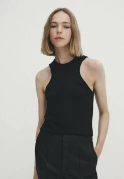 Massimo Dutti Waxed Kick With Central Seam - Trousers - Black -Massimo Dutti Shop 5b65d0d585434773be2b8ecb2ced44d7