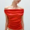 Massimo Dutti DRAPED NECKLINE - Top - Red -Massimo Dutti Shop 5b6bccc736a7414a9b66d21b366ef91b