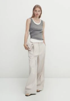 Massimo Dutti Tank - Top - Light Grey