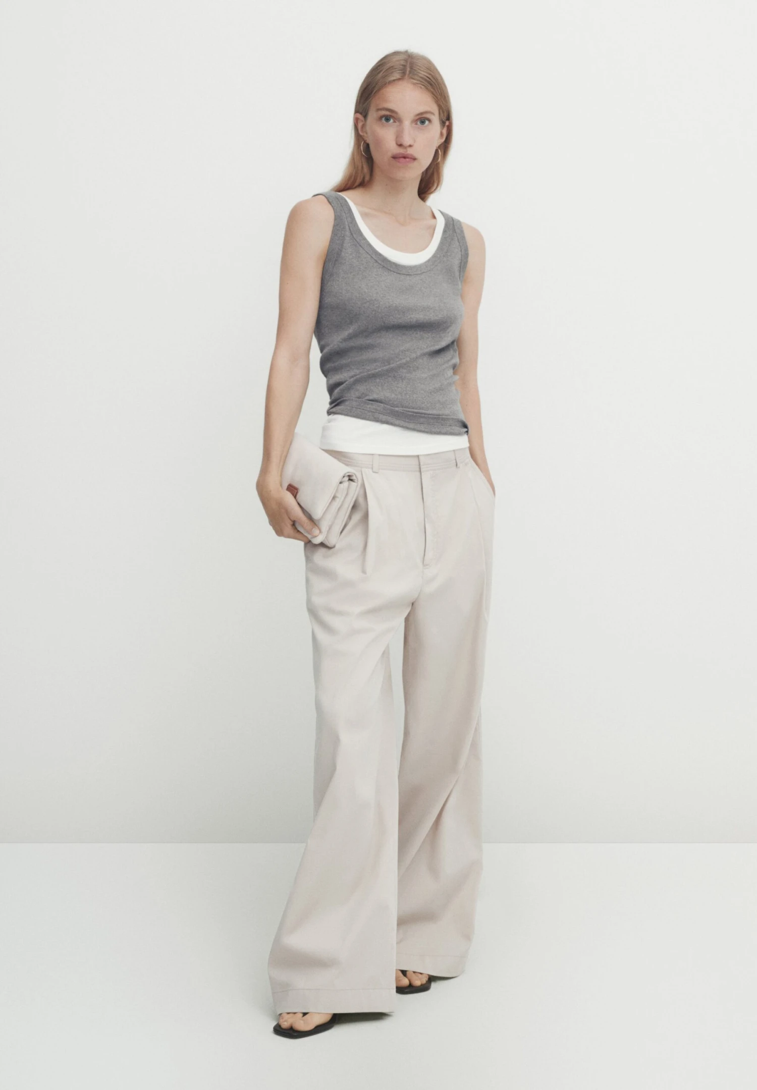 Massimo Dutti Tank - Top - Light Grey 3 Massimo Dutti Tank - Top - Light Grey