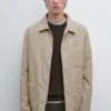 Massimo Dutti WATER-REPELLENT TECHNICAL - Light Jacket - Light Brown