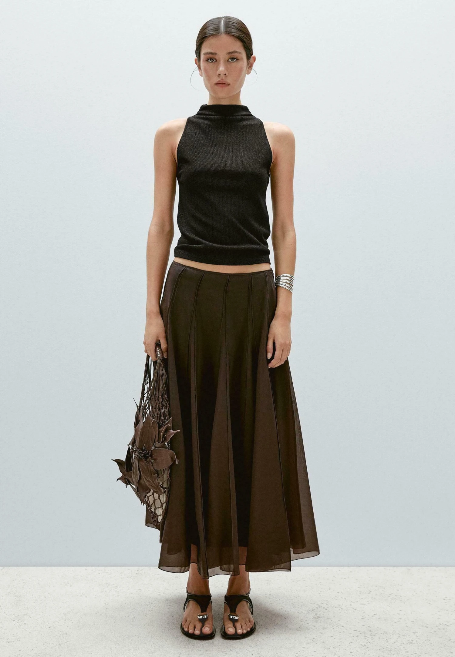 Massimo Dutti METALLIC-EFFECT HALTER NECK - Top - Black 4 Massimo Dutti METALLIC-EFFECT HALTER NECK - Top - Black - Image 2