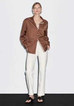 Massimo Dutti HIGH-WAIST STRAIGHT-LEG - Straight Leg Jeans - WHITE -Massimo Dutti Shop 5c3392de604b4ac9b70050df59164345