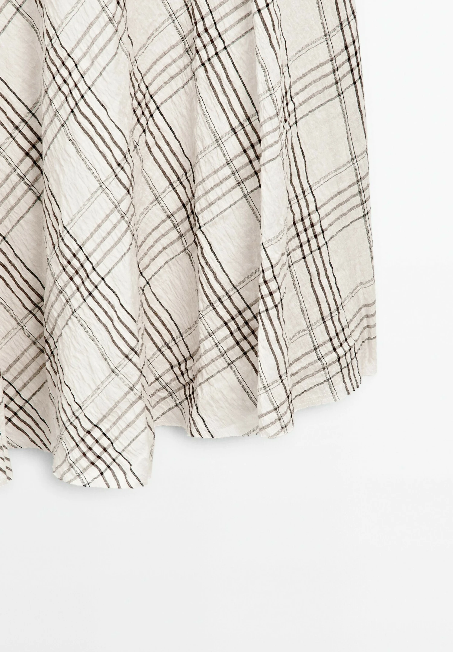 Massimo Dutti FLOWING CHECK MIDI - Maxi Skirt - White 11 Massimo Dutti FLOWING CHECK MIDI - Maxi Skirt - White - Image 9