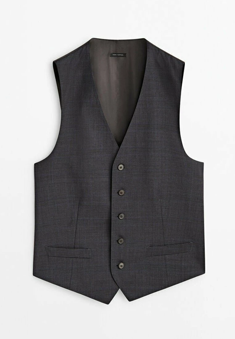 Massimo Dutti Check Super - Waistcoat - Grey 12 Massimo Dutti Check Super - Waistcoat - Grey - Image 10