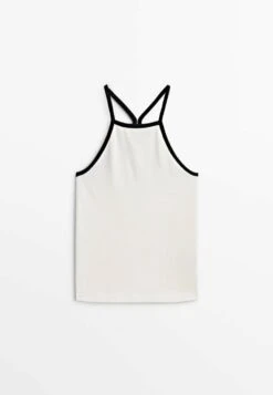 Massimo Dutti With Contrast Straps - Top - Beige -Massimo Dutti Shop 5c9b2d89c55a435db3f55013b3e86a0d