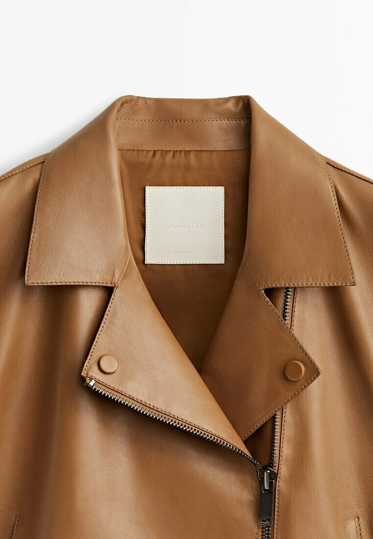 Massimo Dutti With Polished Edges - Leather Jacket - Brown 8 Massimo Dutti With Polished Edges - Leather Jacket - Brown - Image 6
